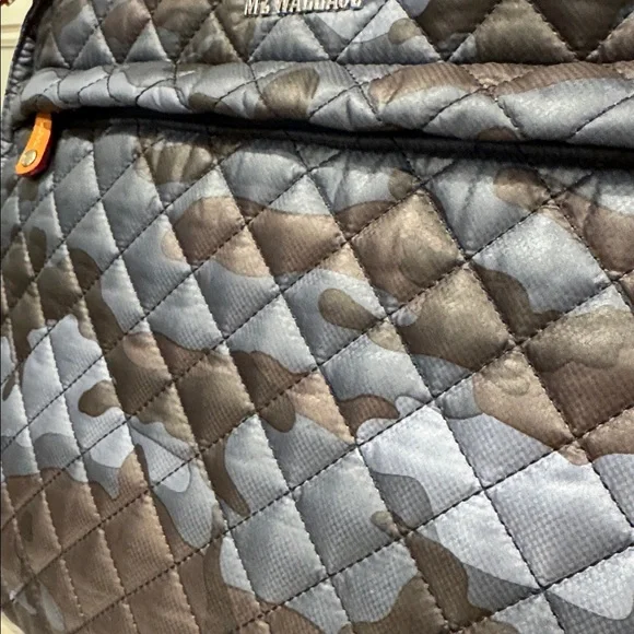 MZ Wallace Bag Laptop Metro Organizer Sleeve Blue Black Camouflage Quilted Nylon - Picture 5 of 17